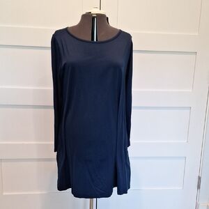 Travel Ready Navy Blue Wool& Women's Dress 78% Merino Wool XL
